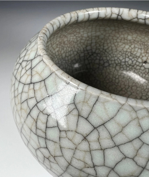 古玩陶瓷清中期 哥釉洗真品鑒賞圖