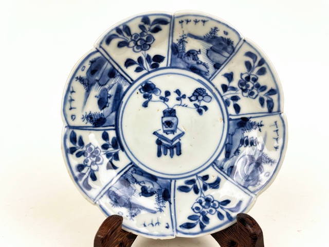 古玩陶瓷清康熙·青花山水人物花口盤拍賣，當(dāng)前價(jià)格549元