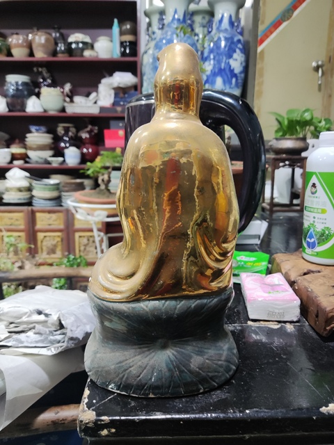 古玩陶瓷解放初期景德鎮(zhèn) 觀音塑像拍賣，當(dāng)前價(jià)格1元