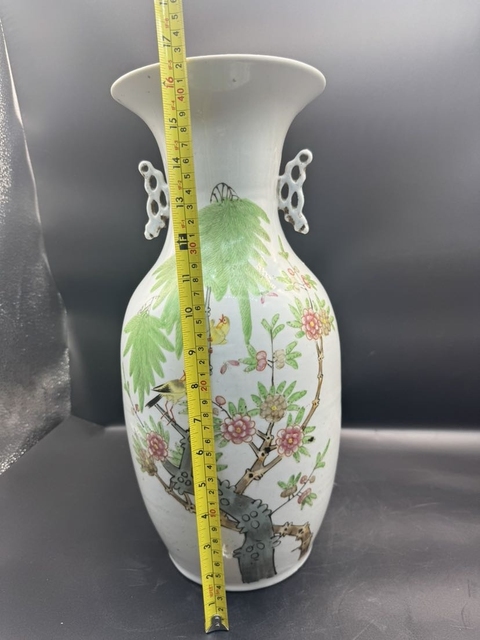 古玩陶瓷（全品）民國時期柳樹黃鶯賞瓶尺寸高42.5cm拍賣，當前價格1988元
