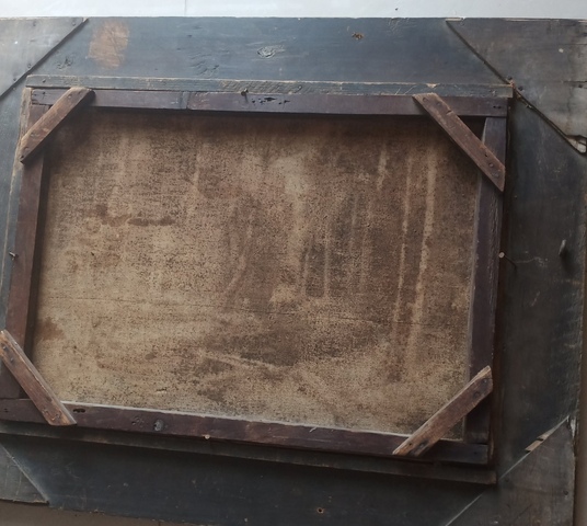 古玩字畫徐悲鴻款油畫風(fēng)景鏡框真品鑒賞圖