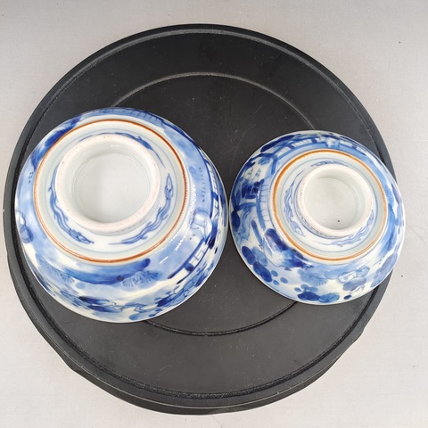 古玩陶瓷人物紋青花蓋碗真品鑒賞圖
