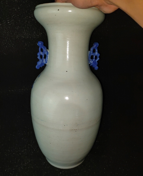 古玩陶瓷青花花鳥紋雙耳瓶真品鑒賞圖