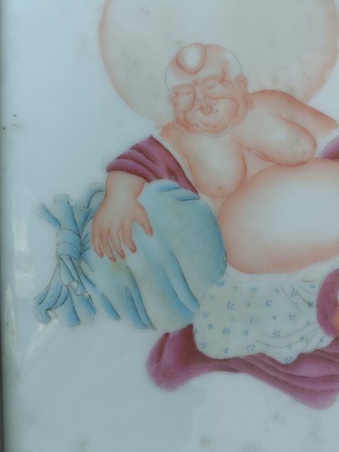 古玩陶瓷解放初粉彩瓷板畫拍賣,當前價格6888元
