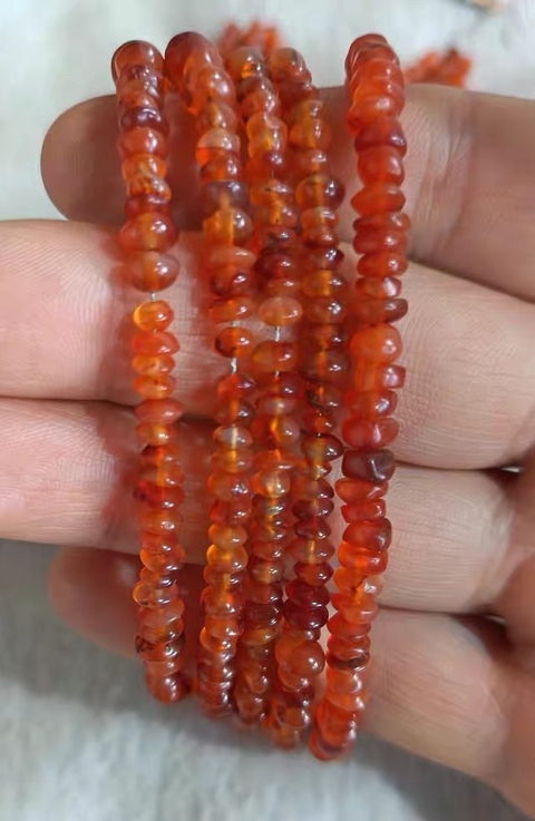 古玩玉器瑪瑙隨形珠串真品鑒賞圖