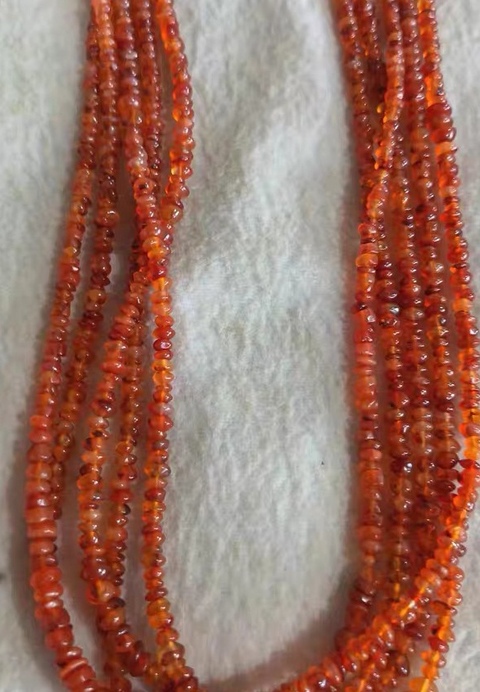 古玩玉器瑪瑙隨形珠串真品鑒賞圖