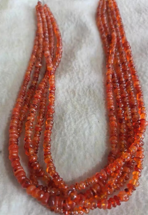 古玩玉器瑪瑙隨形珠串真品鑒賞圖