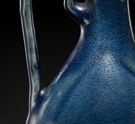 古玩陶瓷藍釉執壺真品鑒賞圖