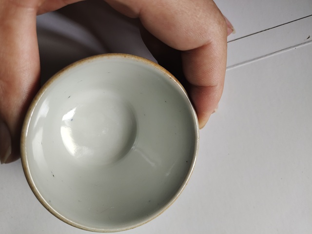 古玩陶瓷清初青花瓔珞紋杯真品鑒賞圖