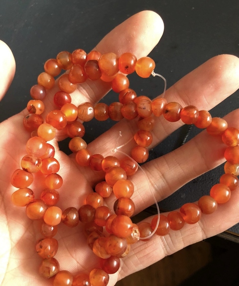 古玩玉器西亞瑪瑙珠真品鑒賞圖