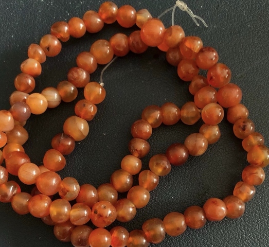 古玩玉器西亞瑪瑙珠真品鑒賞圖