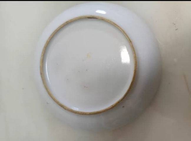 古玩陶瓷樓臺亭閣山水紋青花盤真品鑒賞圖