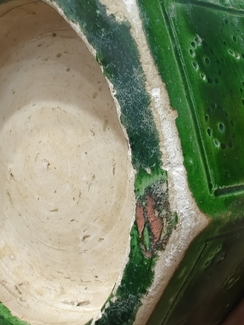 古玩陶瓷綠釉六方洗真品鑒賞圖