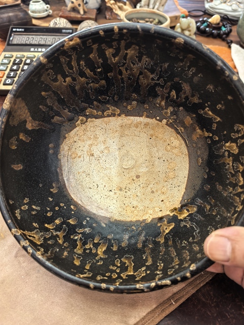 古玩陶瓷吉州窯灑花釉碗真品鑒賞圖