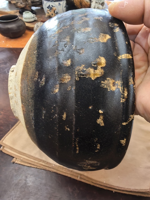 古玩陶瓷吉州窯灑花釉碗真品鑒賞圖