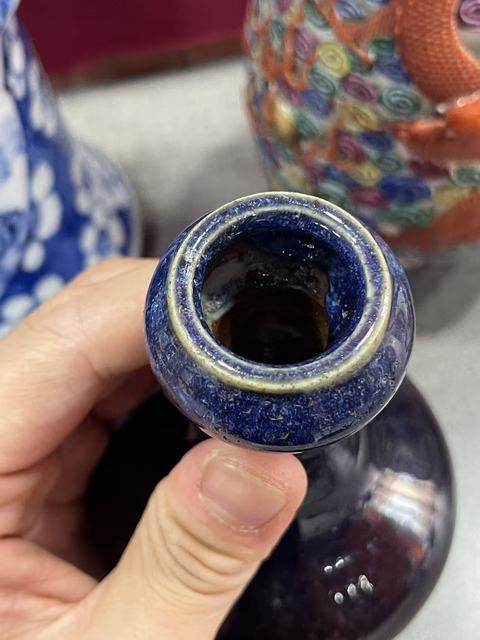 古玩陶瓷窯變釉蒜頭瓶真品鑒賞圖