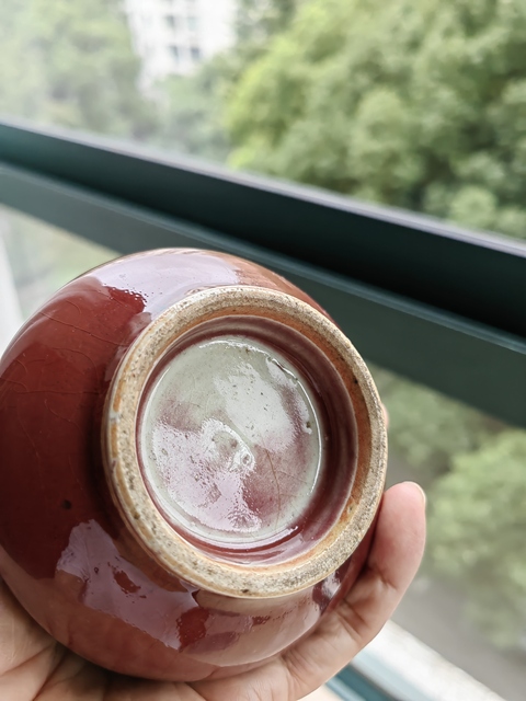 古玩陶瓷郎紅釉荸薺瓶真品鑒賞圖