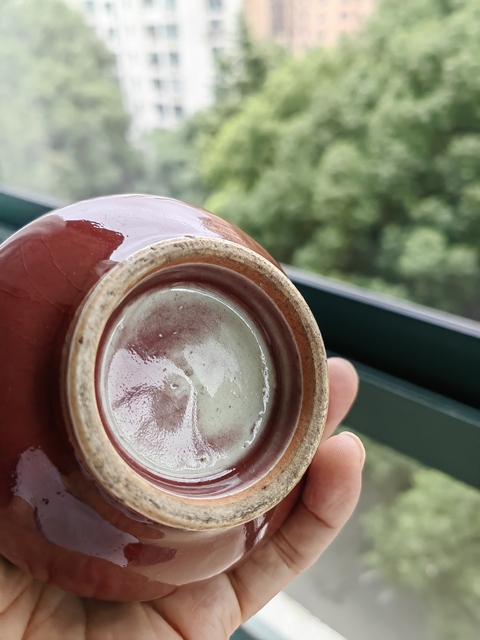 古玩陶瓷郎紅釉荸薺瓶真品鑒賞圖