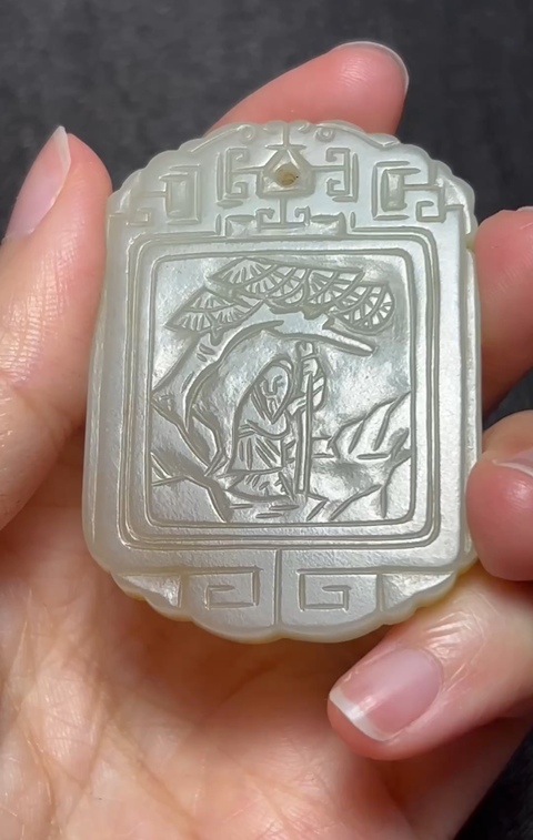 古玩玉器白玉牌真品鑒賞圖