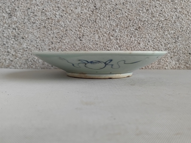 古玩陶瓷青花花卉紋福字盤拍賣，當前價格680元