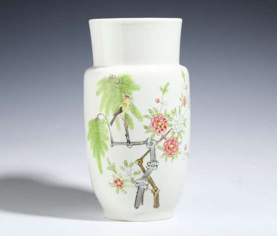 古玩陶瓷民國-畫鳥詩文壯罐拍賣，當前價格1699元