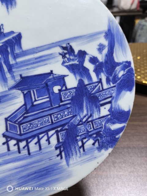 古玩陶瓷青花瓷板真品鑒賞圖
