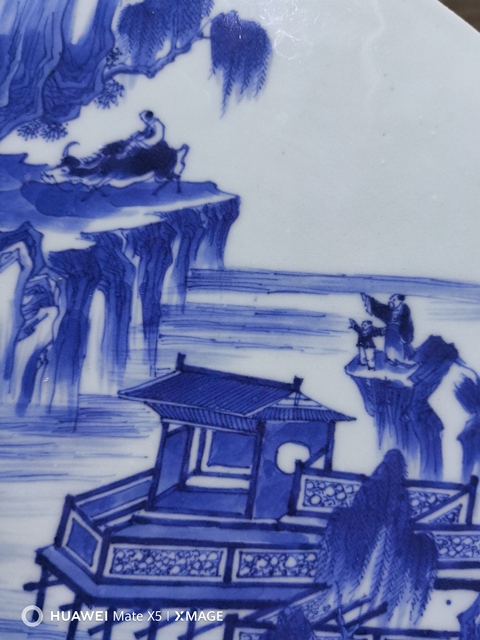 古玩陶瓷青花瓷板真品鑒賞圖