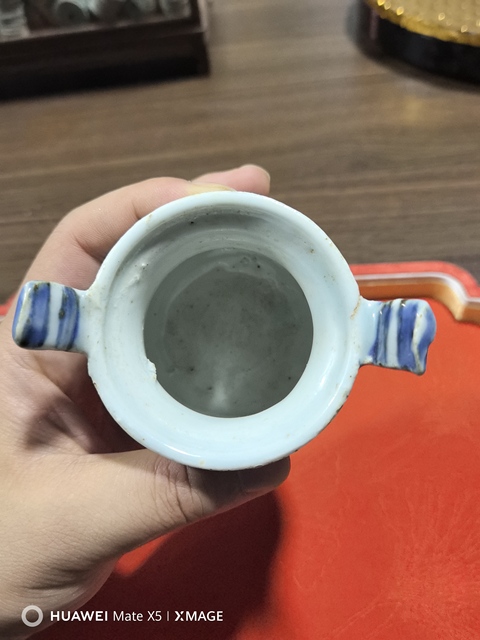 古玩陶瓷青花高士圖香爐，注意品相真品鑒賞圖