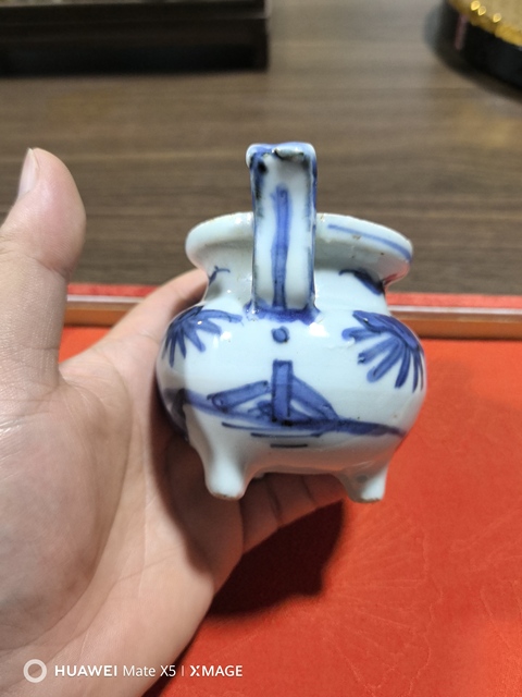 古玩陶瓷青花高士圖香爐，注意品相真品鑒賞圖