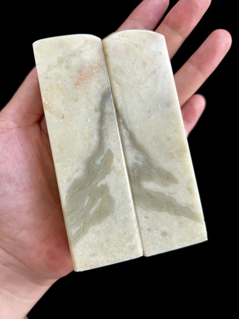 古玩雜項青田石印章一對真品鑒賞圖