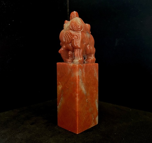 古玩雜項老撾石朱砂紅大印章真品鑒賞圖