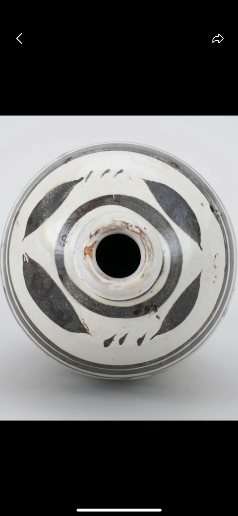 古玩陶瓷磁州窯白地黑花梅瓶真品鑒賞圖