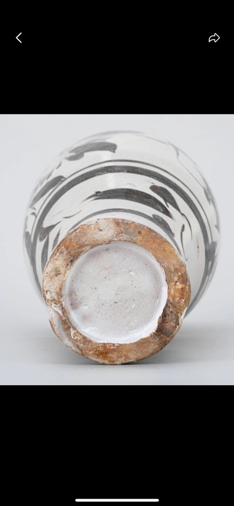 古玩陶瓷磁州窯白地黑花梅瓶真品鑒賞圖