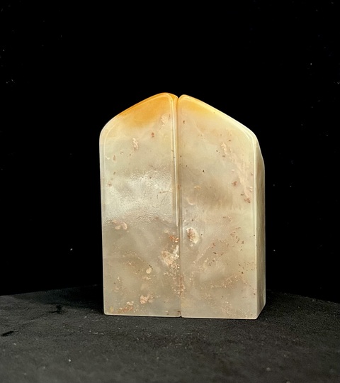 古玩雜項巴林石印章一對真品鑒賞圖