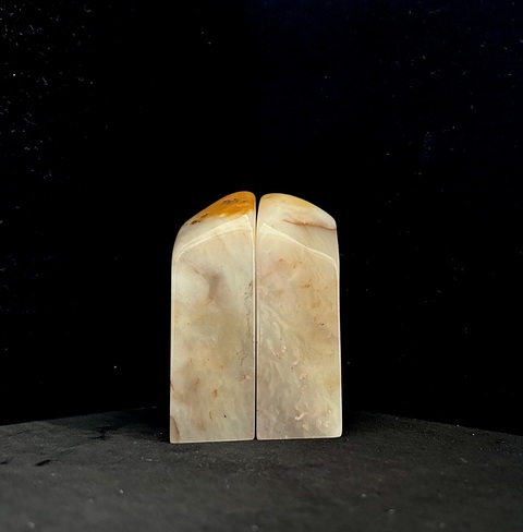 古玩雜項巴林石印章一對真品鑒賞圖