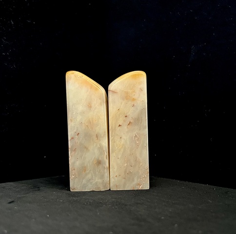 古玩雜項巴林石印章一對真品鑒賞圖