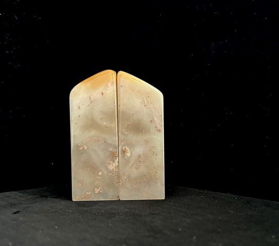 古玩雜項巴林石印章一對真品鑒賞圖