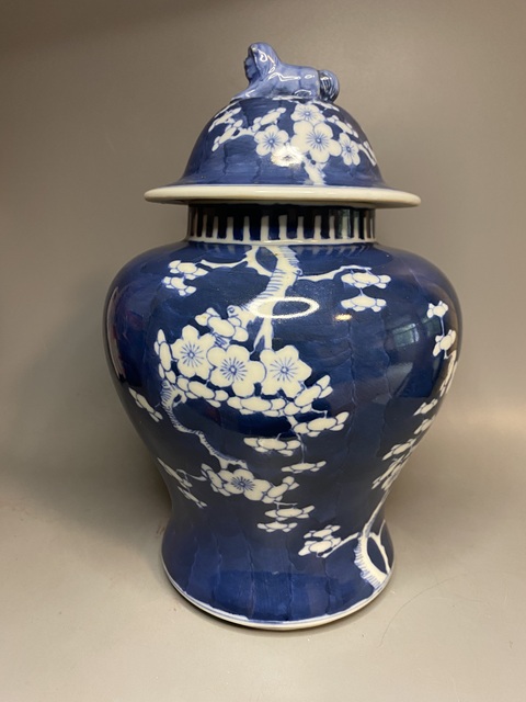 古玩陶瓷青花冰梅圖蓋罐真品鑒賞圖