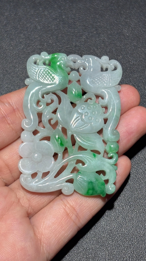 古玩玉器天然翡翠牌真品鑒賞圖