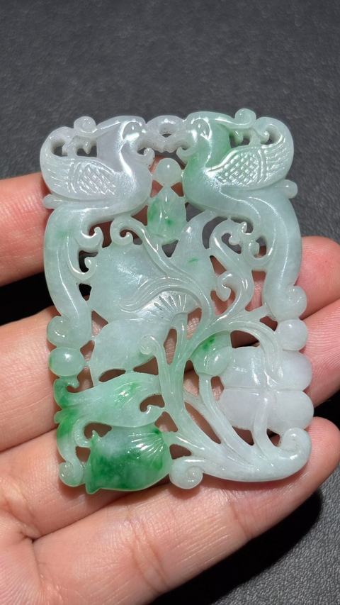 古玩玉器天然翡翠牌真品鑒賞圖