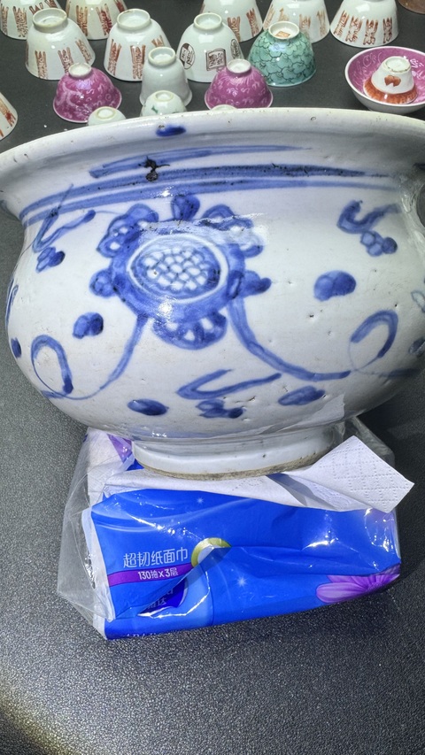 古玩陶瓷清早期青花香爐真品鑒賞圖