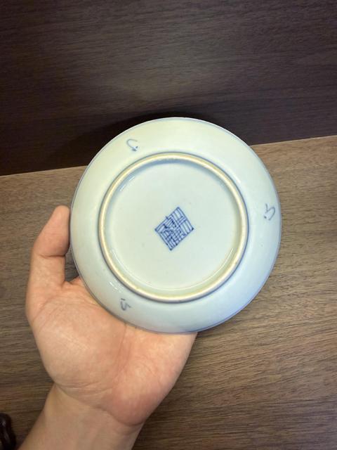 古玩陶瓷嘉慶淡描青花小碟真品鑒賞圖