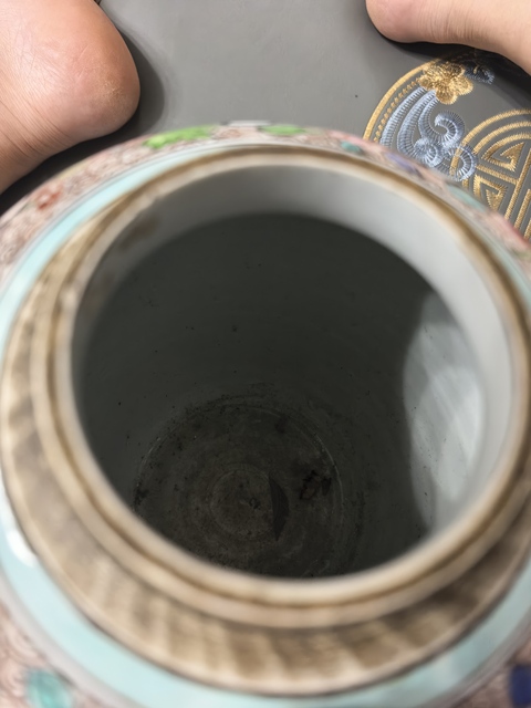 古玩陶瓷19世紀(jì) 粉彩花鳥(niǎo)紋罐（歐洲瓷）真品鑒賞圖