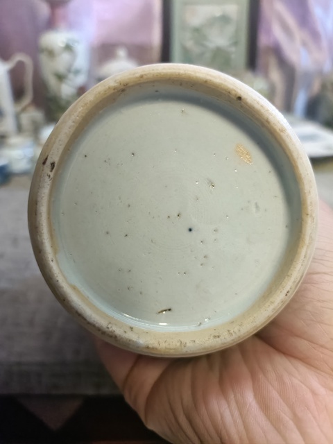 古玩陶瓷青花淡描嬰戲圖雞腿瓶拍賣，當前價格3500元