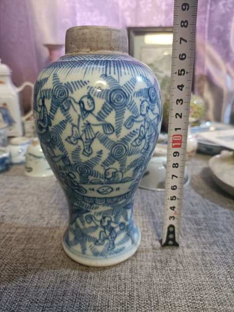 古玩陶瓷青花淡描嬰戲圖雞腿瓶拍賣，當前價格3500元