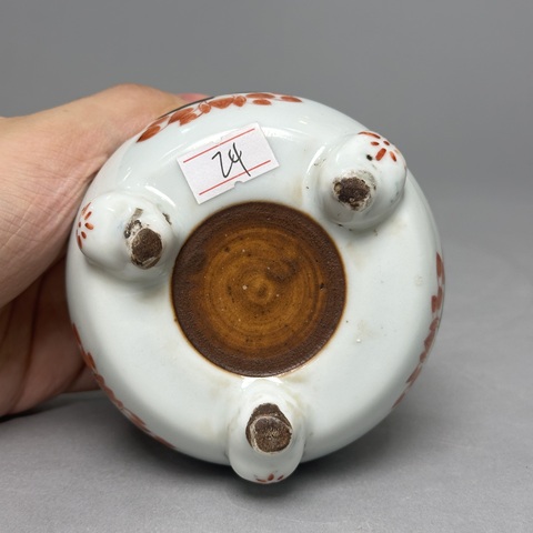 古玩陶瓷清光緒 五彩佛像香爐真品鑒賞圖