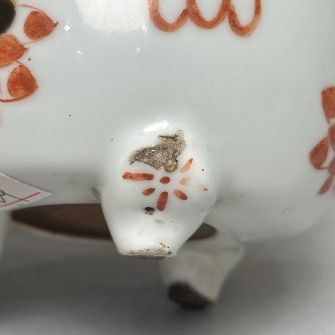 古玩陶瓷清光緒 五彩佛像香爐真品鑒賞圖