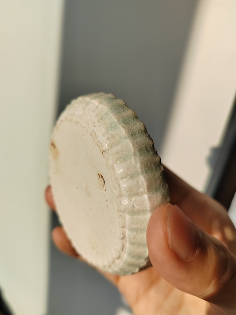 古玩陶瓷青白釉南瓜造型粉盒真品鑒賞圖