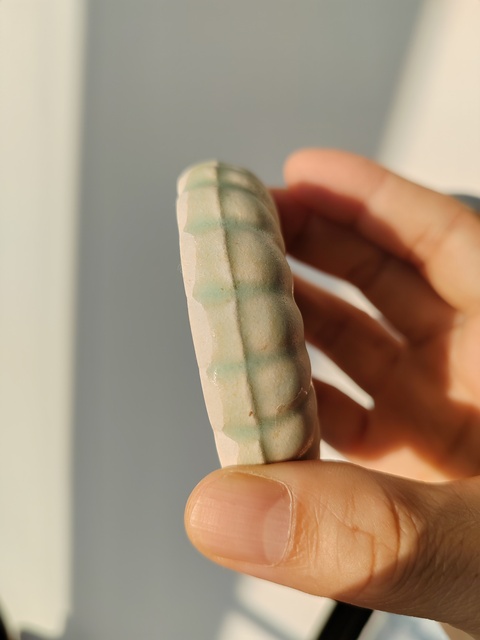 古玩陶瓷青白釉南瓜造型粉盒真品鑒賞圖