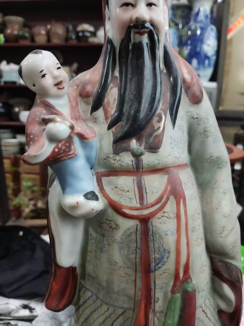 古玩陶瓷福星塑像真品鑒賞圖